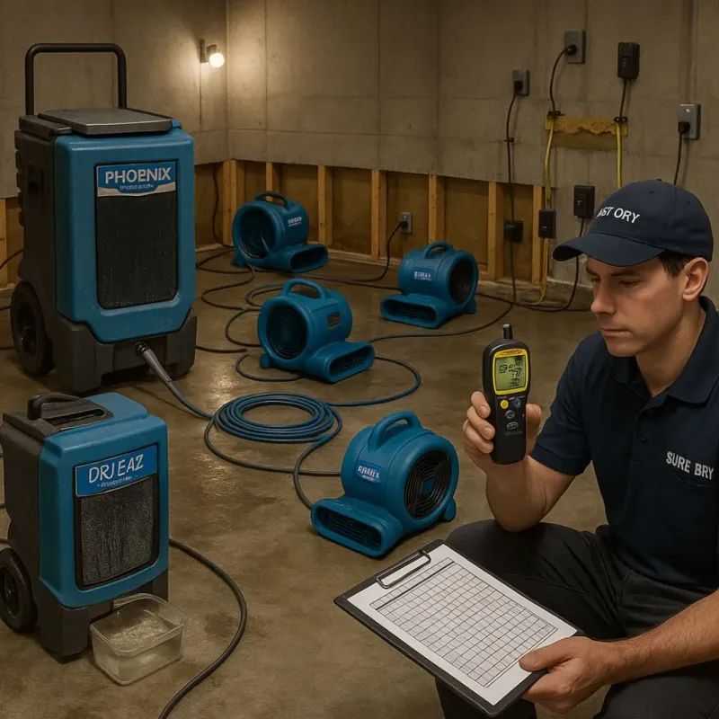 Structural Drying and Dehumidification process in Marion, IL